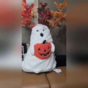 Issac Mizrahi White Ghost Plush with Pumpkin